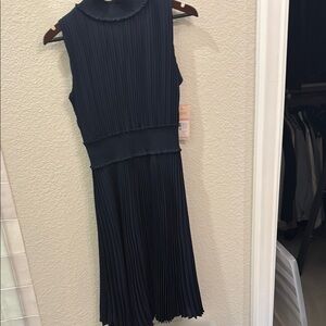 Nanette Lepore Black Sheath Midi Dress with Mock Neck